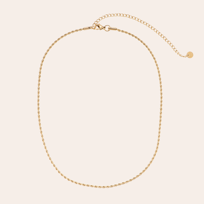 Goldene Edelstahlkette Twist 2.0 mit gedrehtem Design und verstellbarem Verschluss