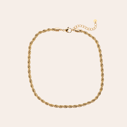 Goldene Edelstahlkette Twist 4.0 mit gedrehtem Design und verstellbarem Verschluss