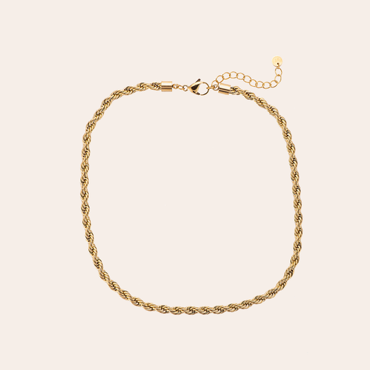 Goldene Edelstahlkette Twist 4.0 mit gedrehtem Design und verstellbarem Verschluss