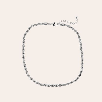 Silberne Edelstahlkette Twist 4.0 mit gedrehtem Design und verstellbarem Verschluss