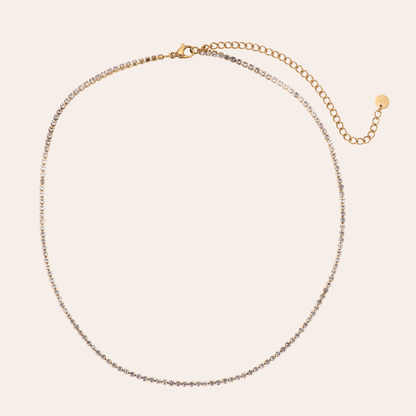 Goldene Tennis-Edelstahlkette mit feinen Gliedern und verstellbarem Verschluss, schlichtes und elegantes Design