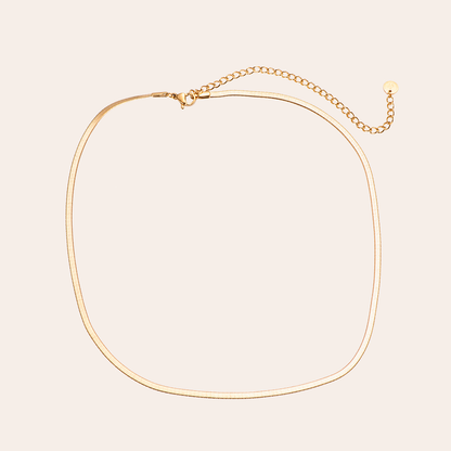 Goldene Edelstahlkette mit feinem Schlangenhautmuster, verstellbare Länge, filigranes Design